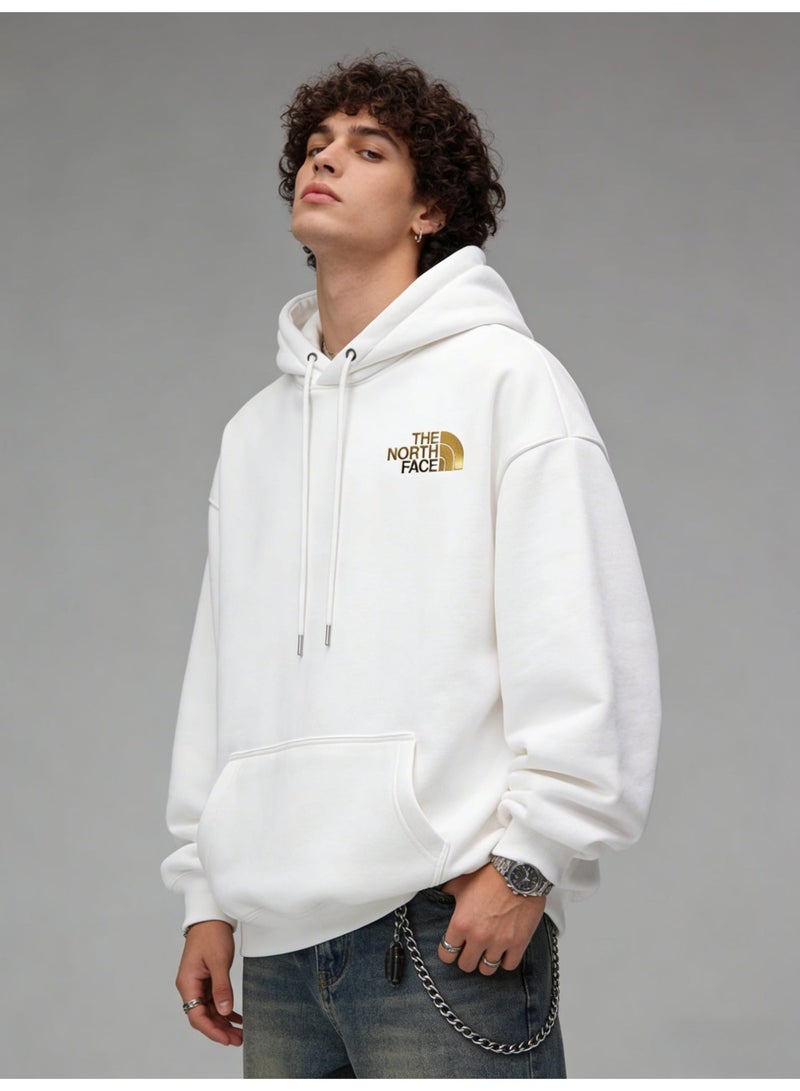 THE NORTH FACE 2026 The North Face Gold Logo Unisex Hoodie, Premium Fleece Loose Fit Pullover Hooded Sweatshirt for Men & Women, Outdoor Casual Streetwear Essential - Image 1